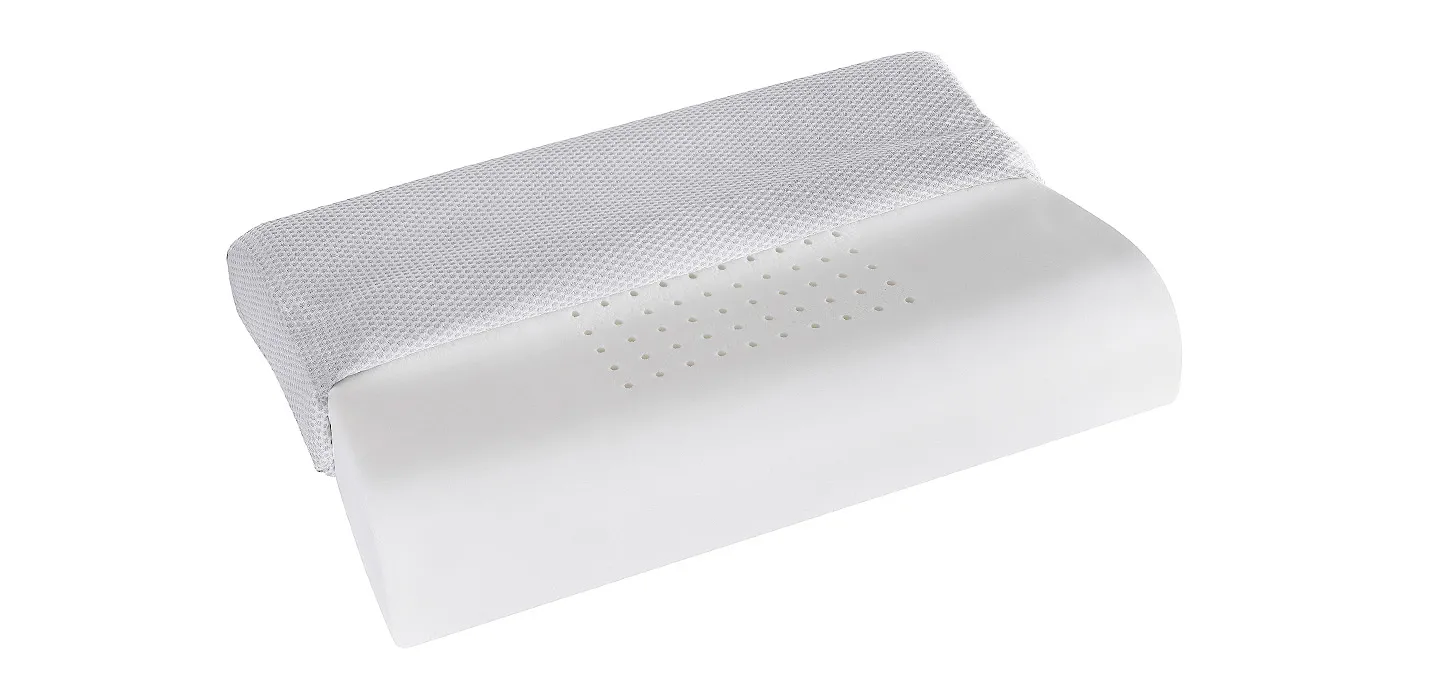 Guanciale MagniCool 3D Wave Magniflex sfoderato a metà, con la lastra in Memoform forata