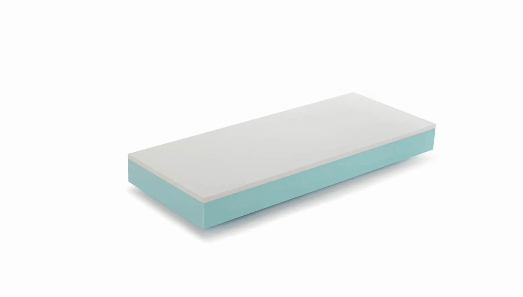 Strati interni del materasso Sensity Samoa: base in Acqua Foam azzurra e Memory Foam bianco