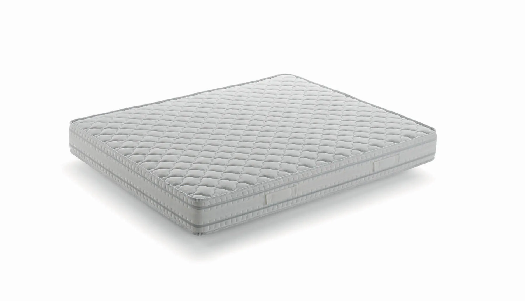Materasso a molle insacchettate Prestige Samoa con fodera Soft Care trapuntata, su fondo bianco