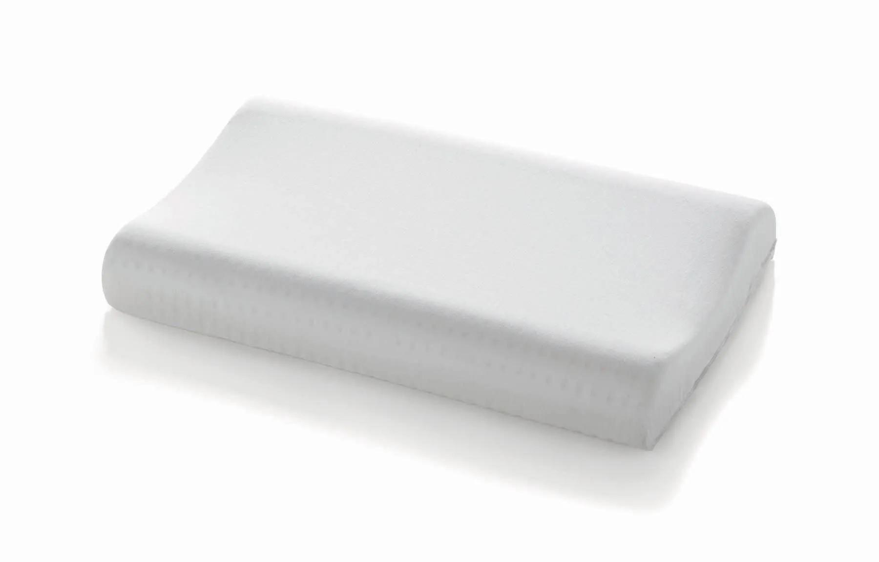 Guanciale Aurora Samoa in Memory Foam con fodera bianca in cotone, su fondo bianco