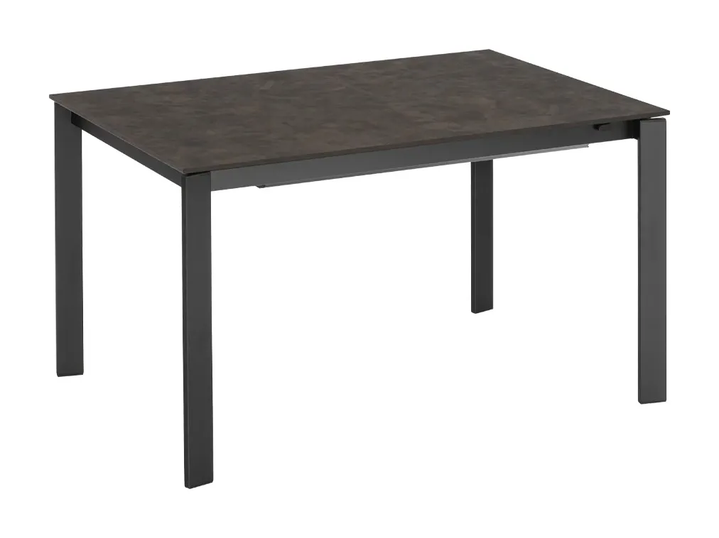 Tavolo Eminence Metal Connubia nero con piano in nobilitato bronzo ossido, fotografato su fondo bianco