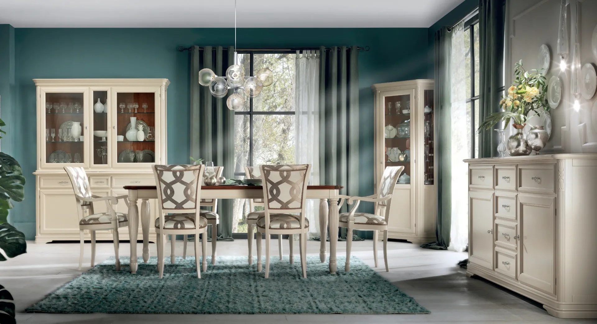 Sala da pranzo Marco Polo Imba con tavolo rettangolare e credenza