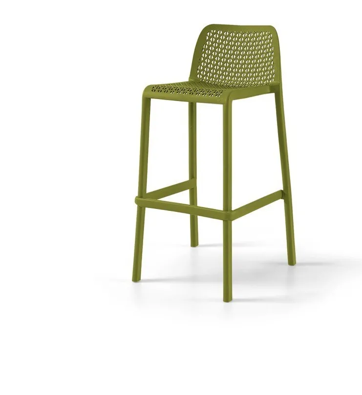 Sgabello Urban Style Imba in polipropilene traforato verde oliva