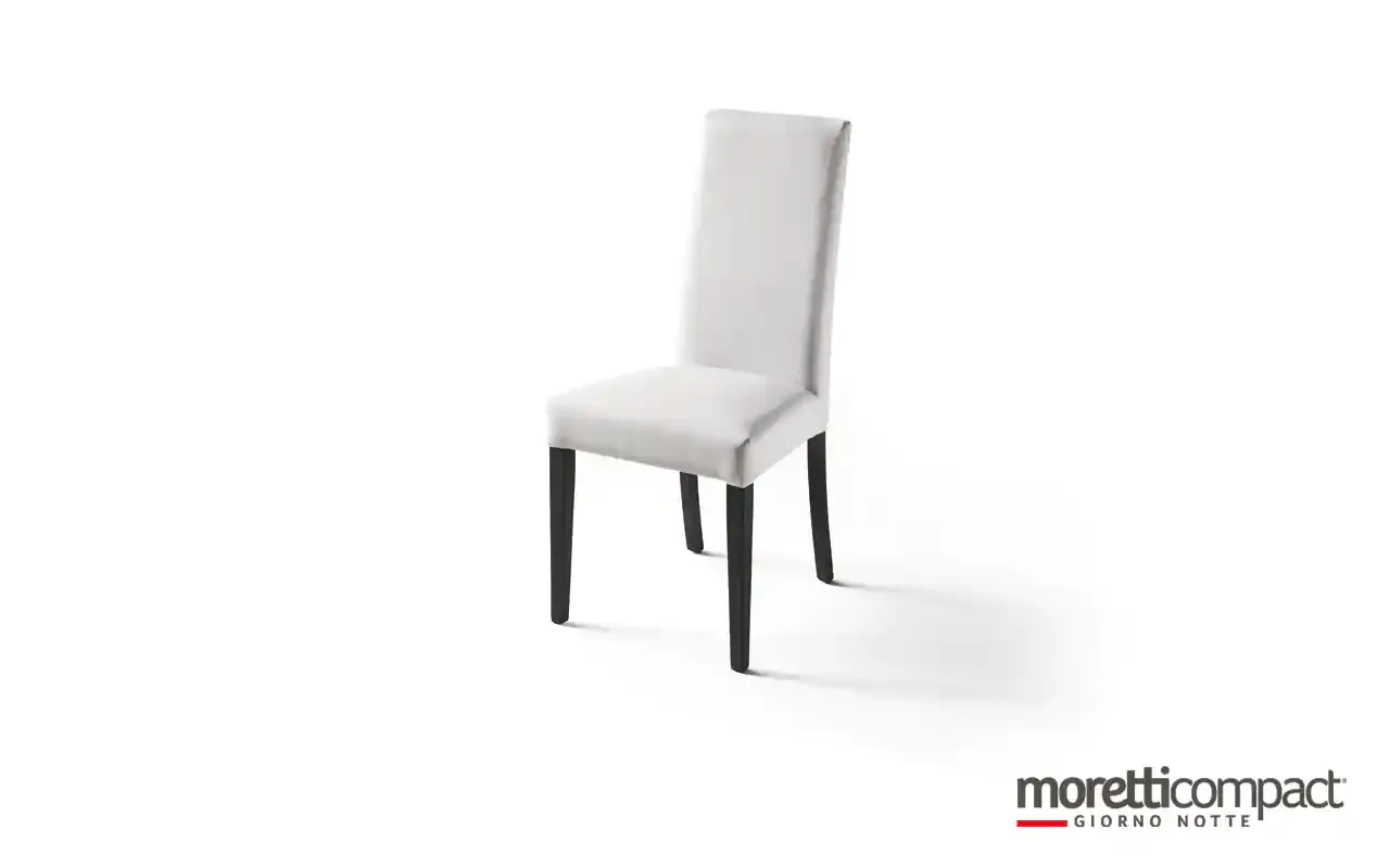 Sedia imbottita Kosmos SD201 Moretti Compact con gambe antracite e rivestimento in ecopelle bianca