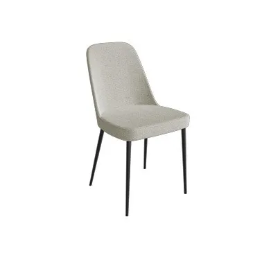 Sedia Sentinel Pizzolato in tessuto grigio chiaro con gambe in metallo nero