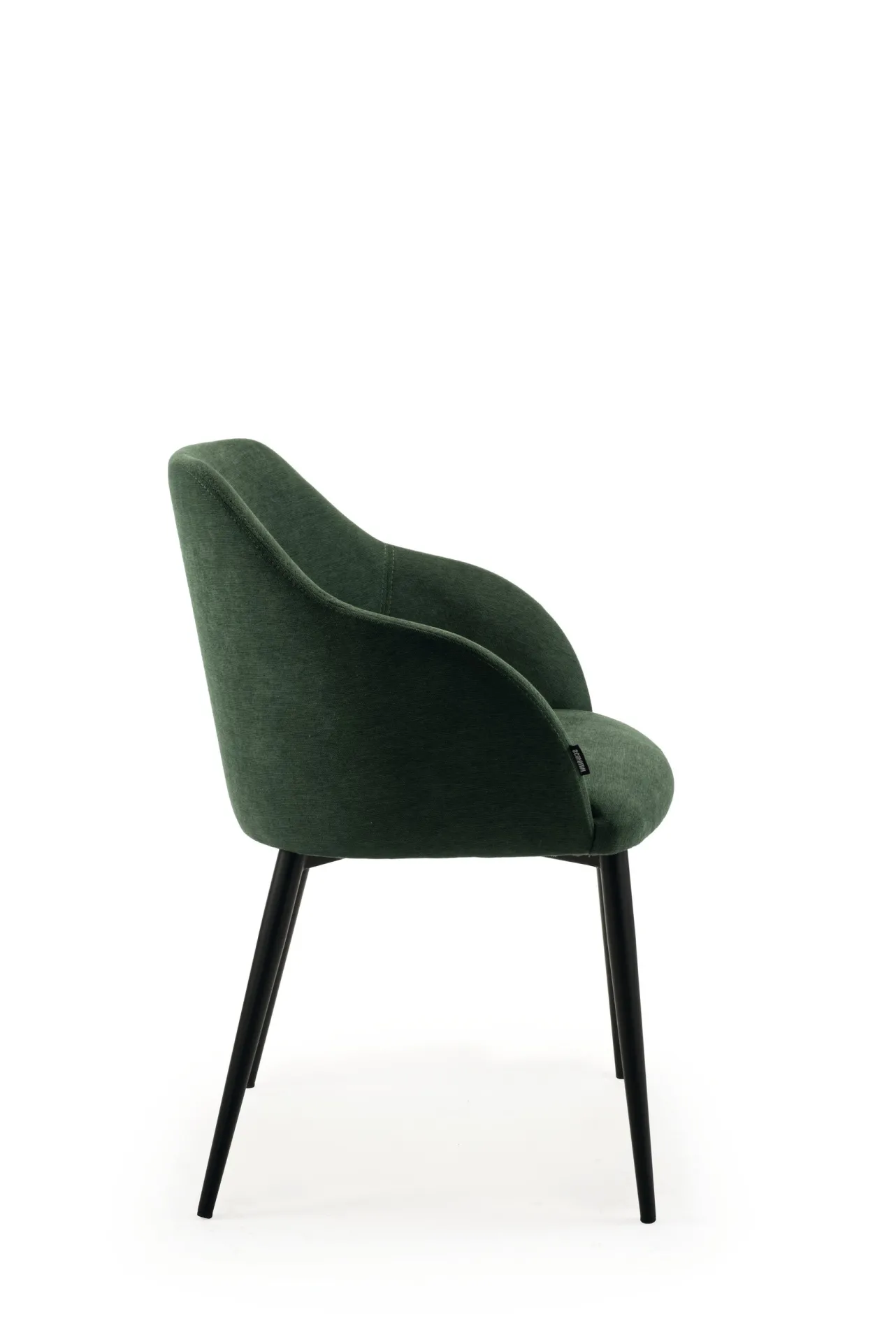 Profilo della sedia Era Scavolini verde con schienale avvolgente