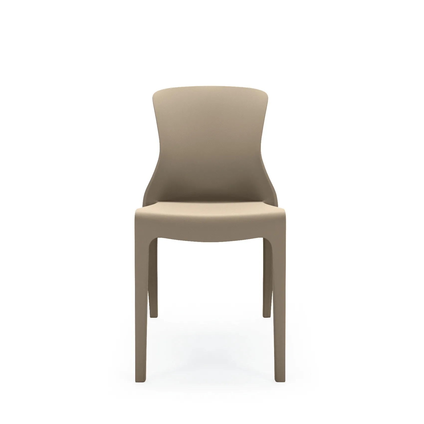Sedia Future Scavolini beige vista di fronte su fondo bianco
