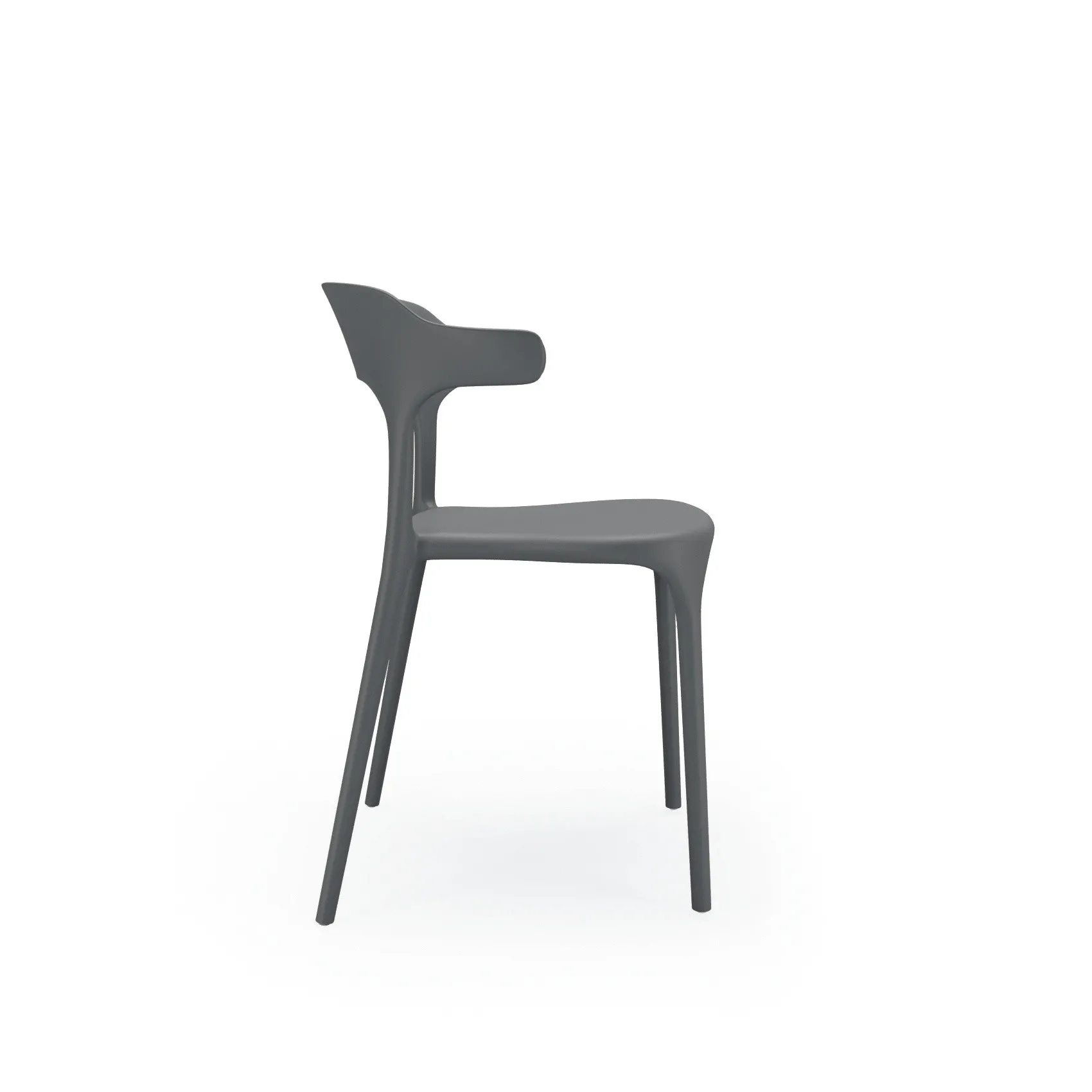 Sedia Hang Scavolini grigia vista di tre quarti su fondo bianco