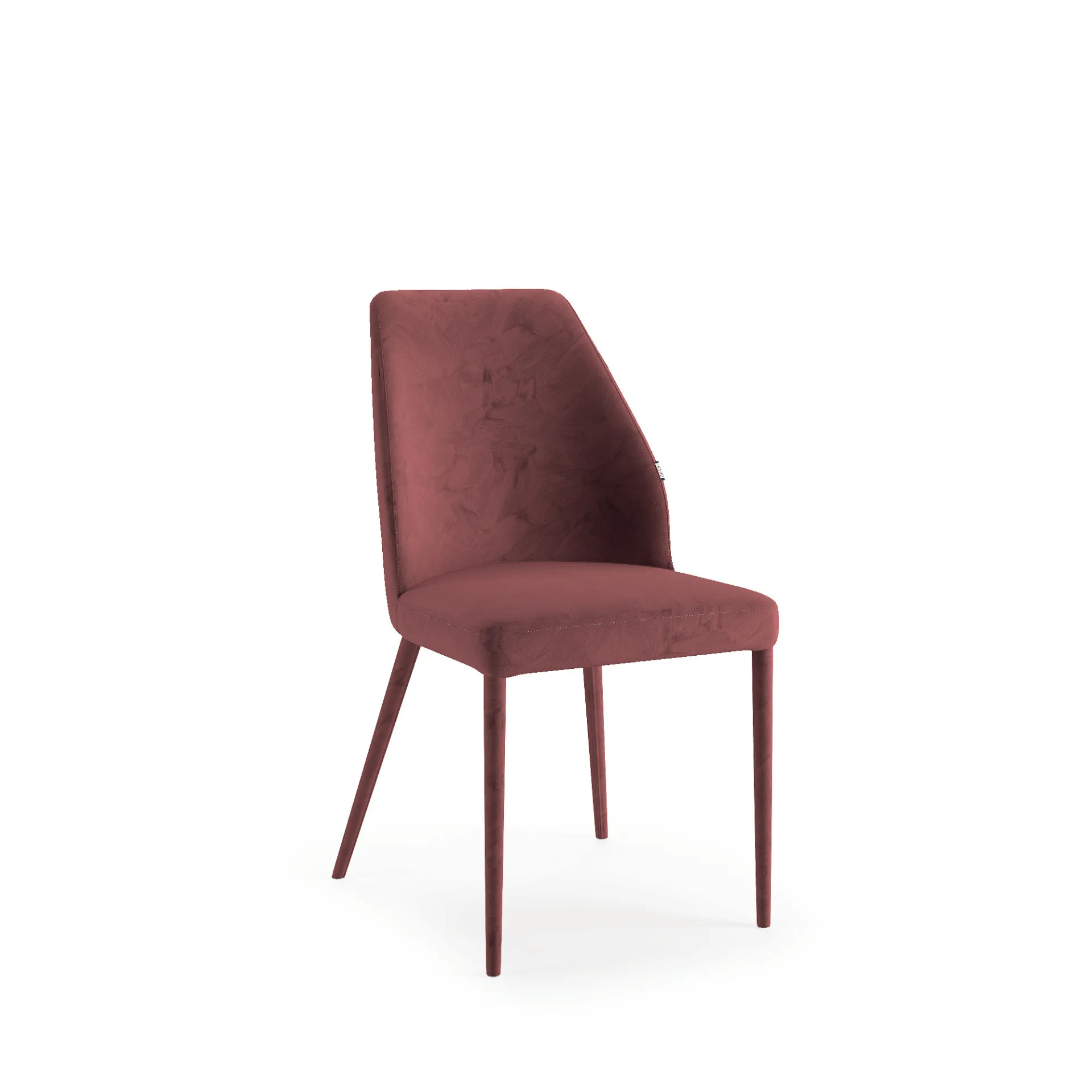 Sedia Havana Scavolini bordeaux con gambe in tinta su fondo bianco