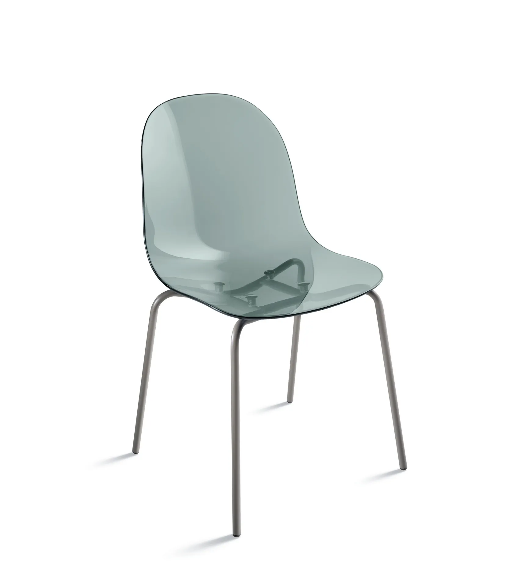 Sedia Hero Pop Scavolini verde acqua trasparente su fondo bianco