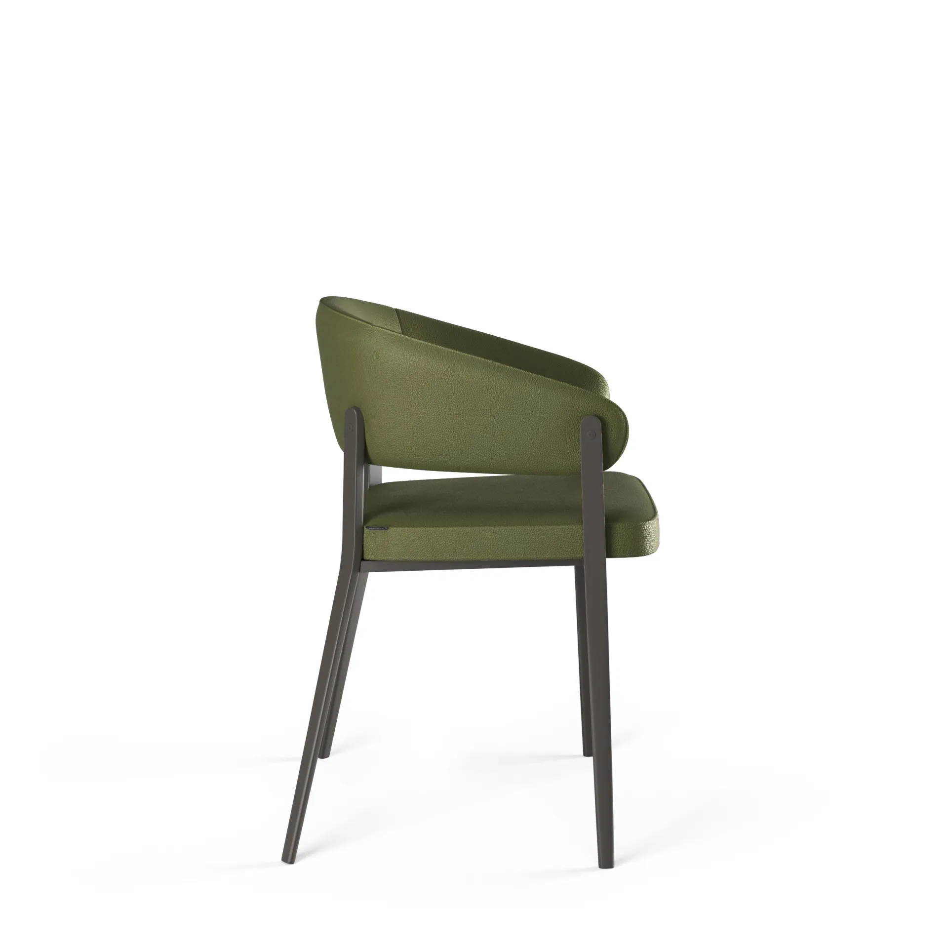 Sedia Hug Scavolini verde oliva vista di tre quarti