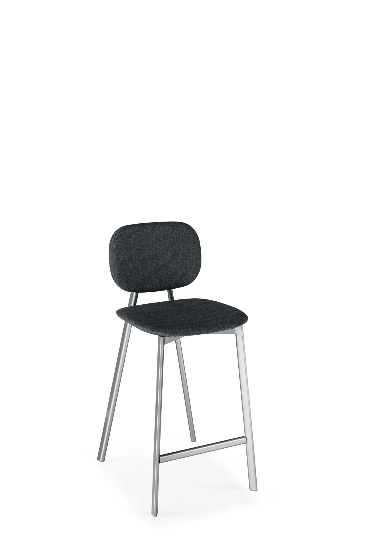 Sgabello Painter Scavolini nero con telaio cromato su fondo bianco