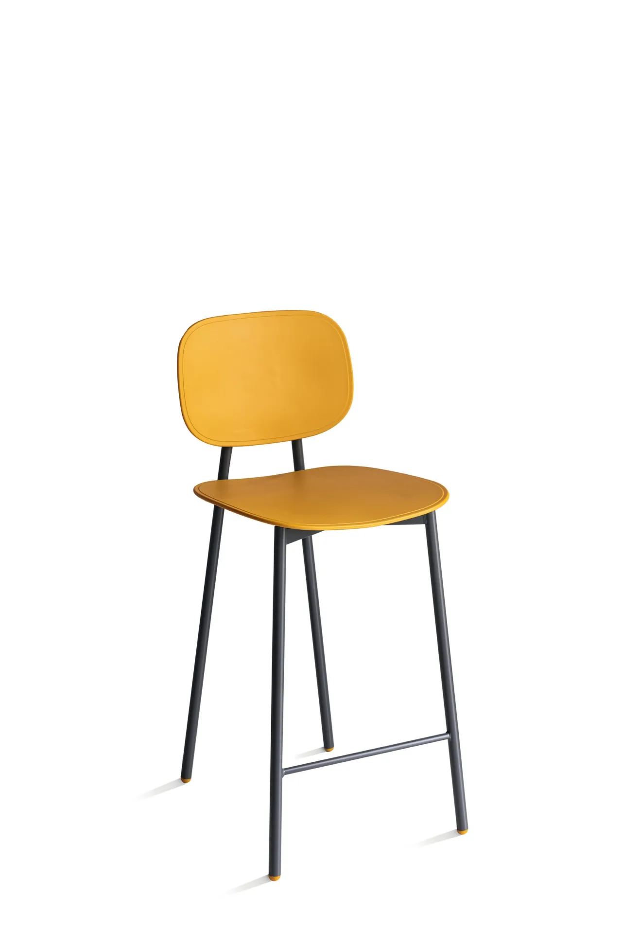 Sgabello Painter Young Scavolini giallo con telaio nero su fondo bianco