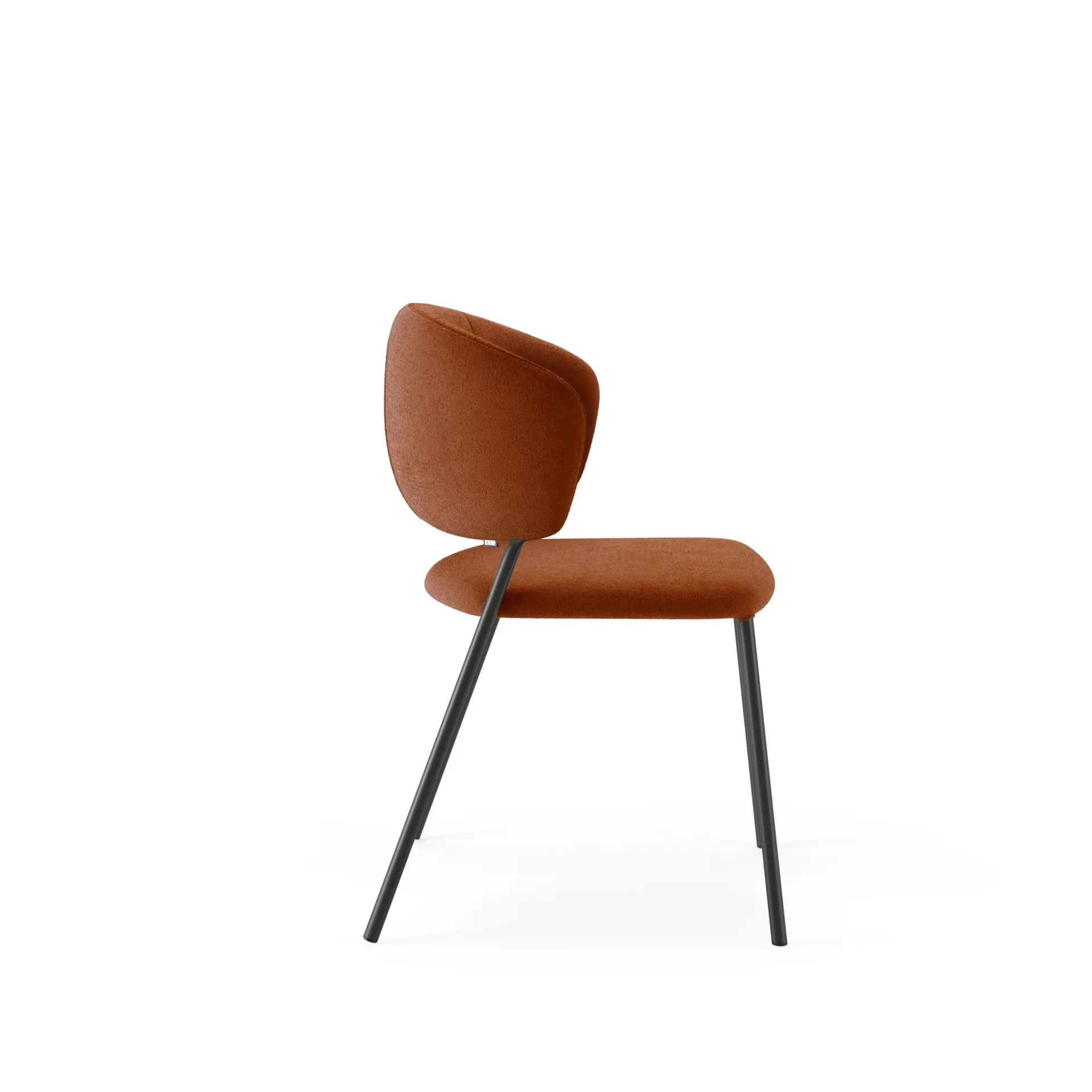 Profilo della sedia Pilot Scavolini color ruggine con schienale staccato