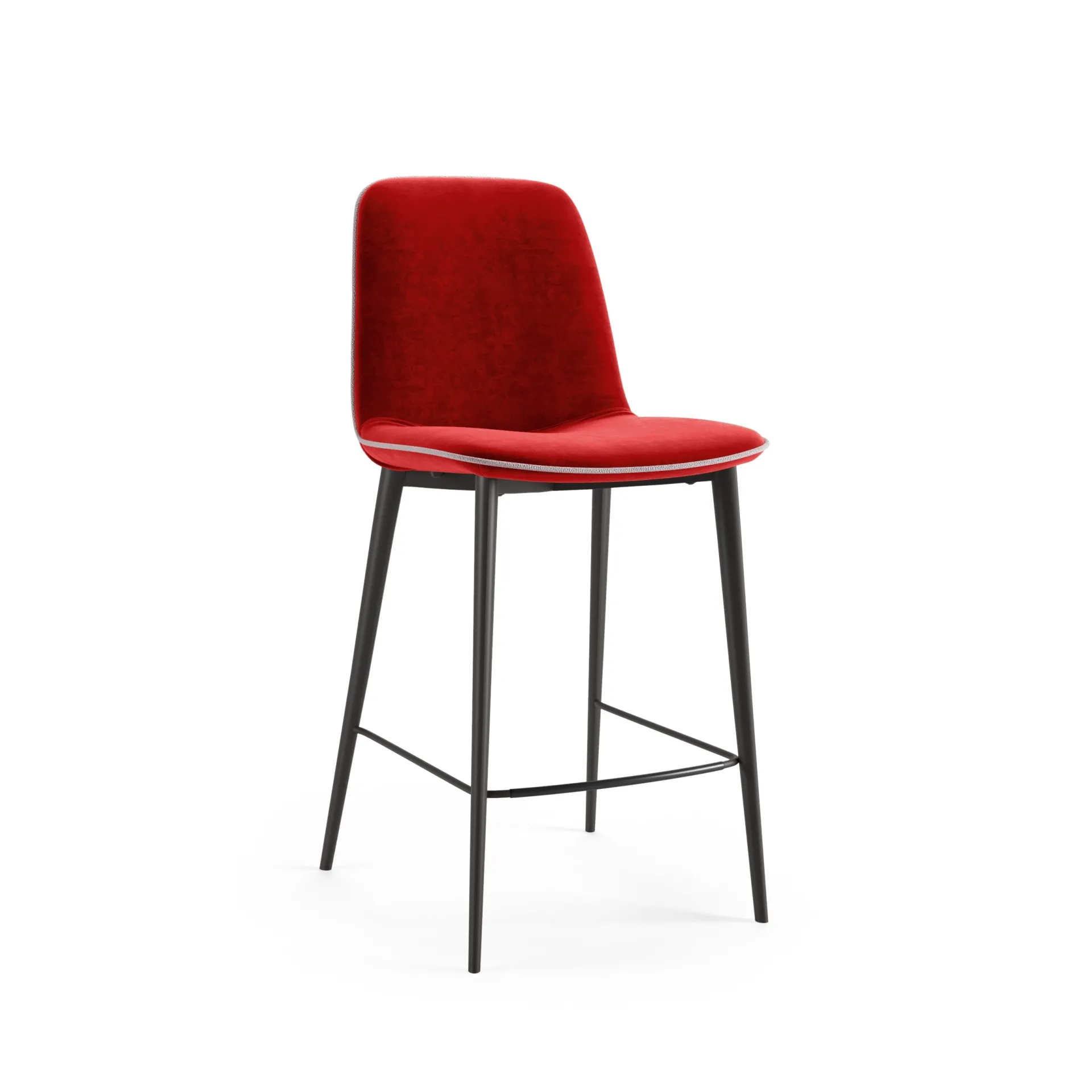 Sgabello Sabrina Scavolini rosso su fondo bianco