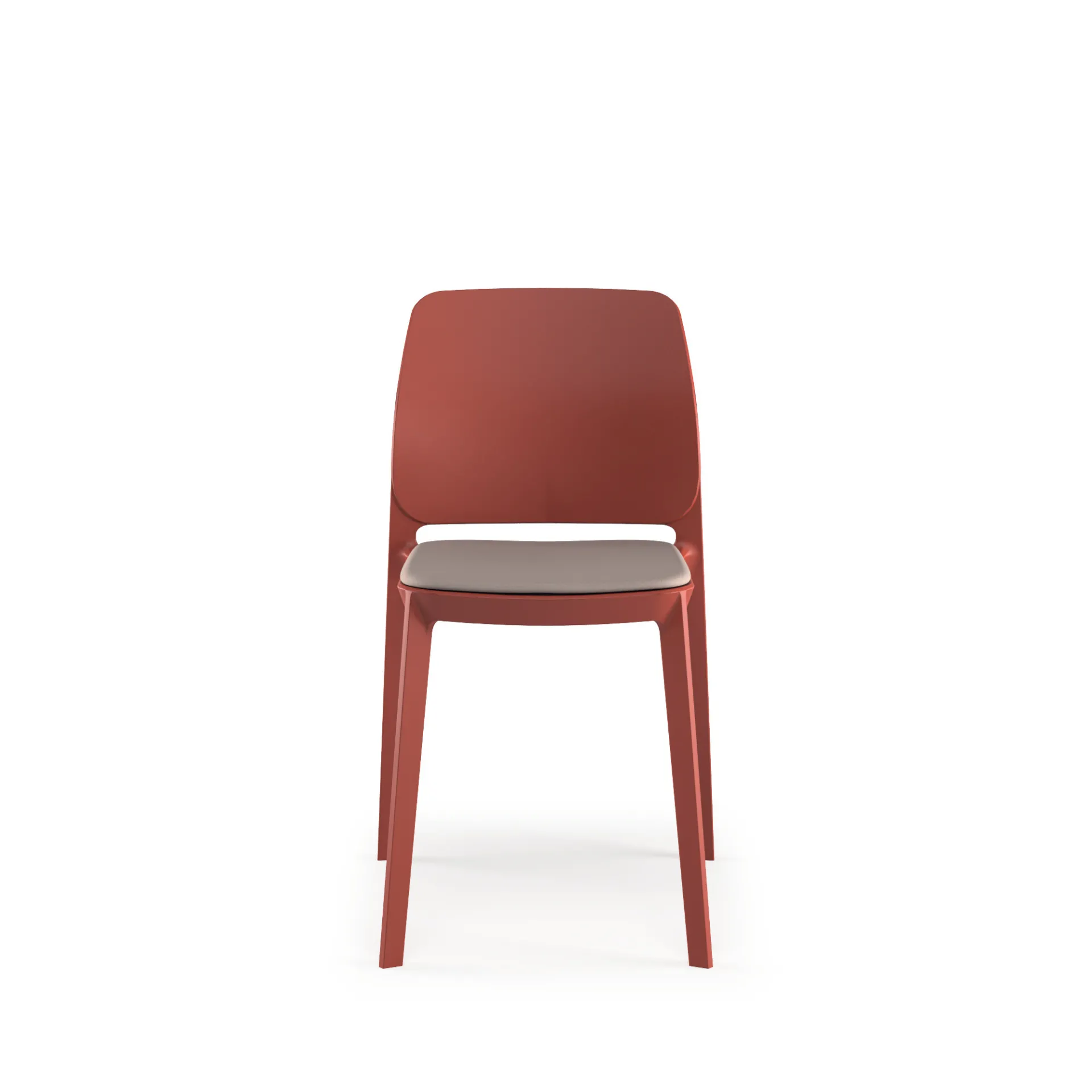 Sedia T!pa Scavolini color mattone vista di fronte