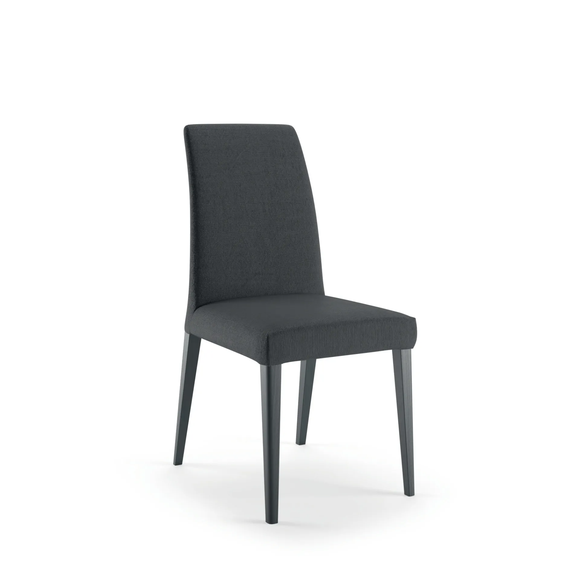 Sedia Tailor Scavolini antracite vista di tre quarti su fondo bianco