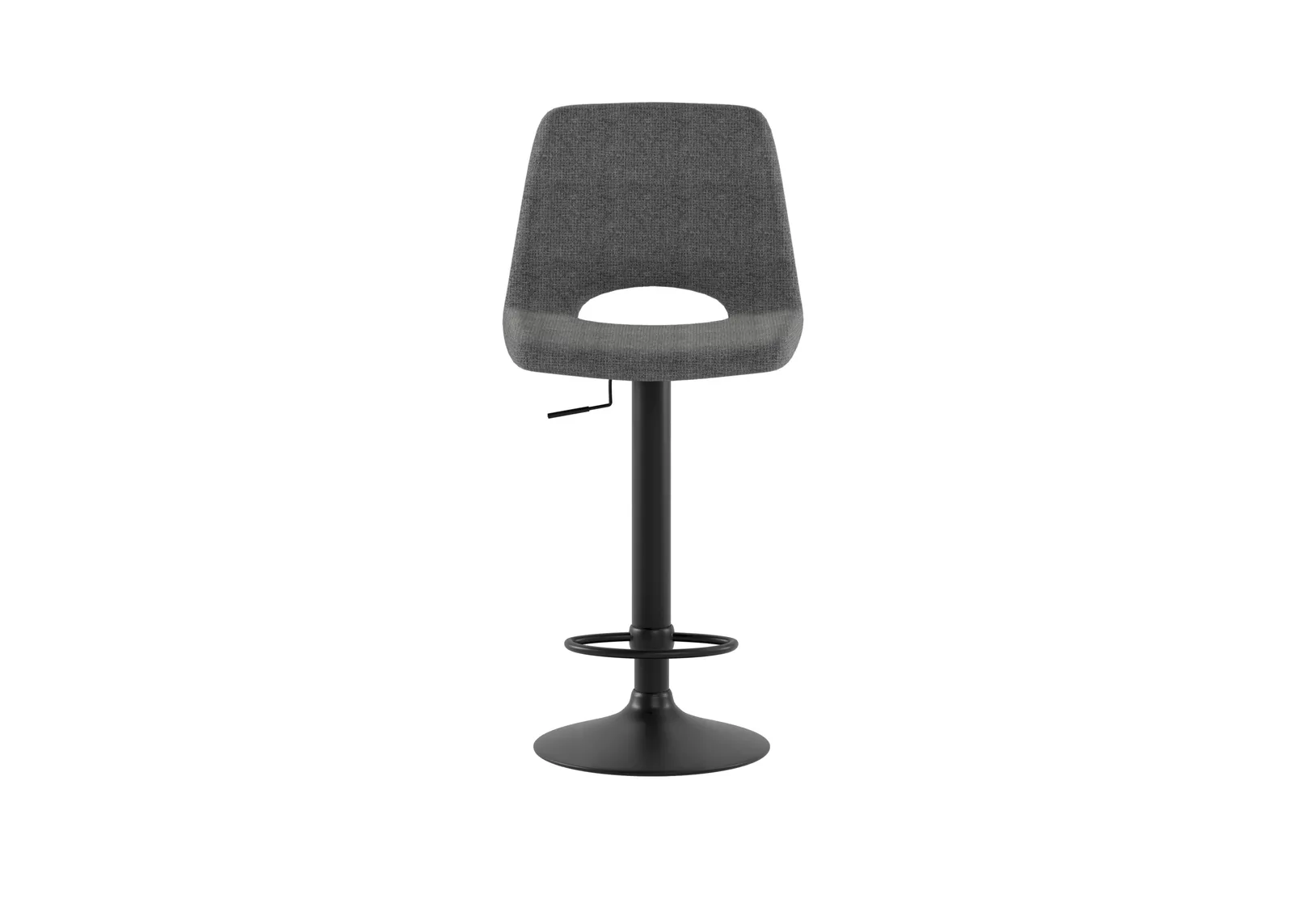Sgabello Alex Stones grigio con base tonda nera su fondo bianco