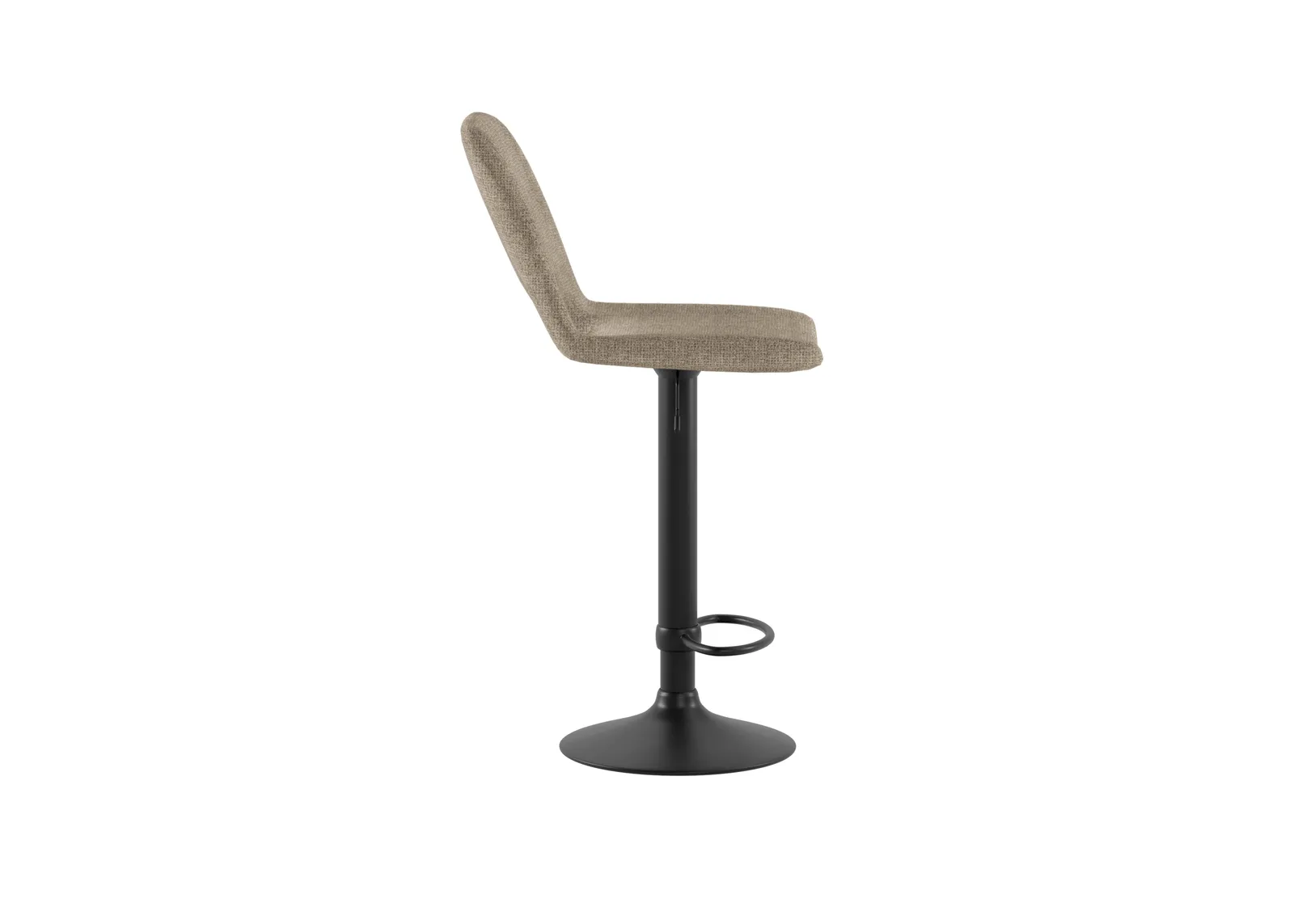 Sgabello Alex Stones beige visto di lato con poggiapiedi