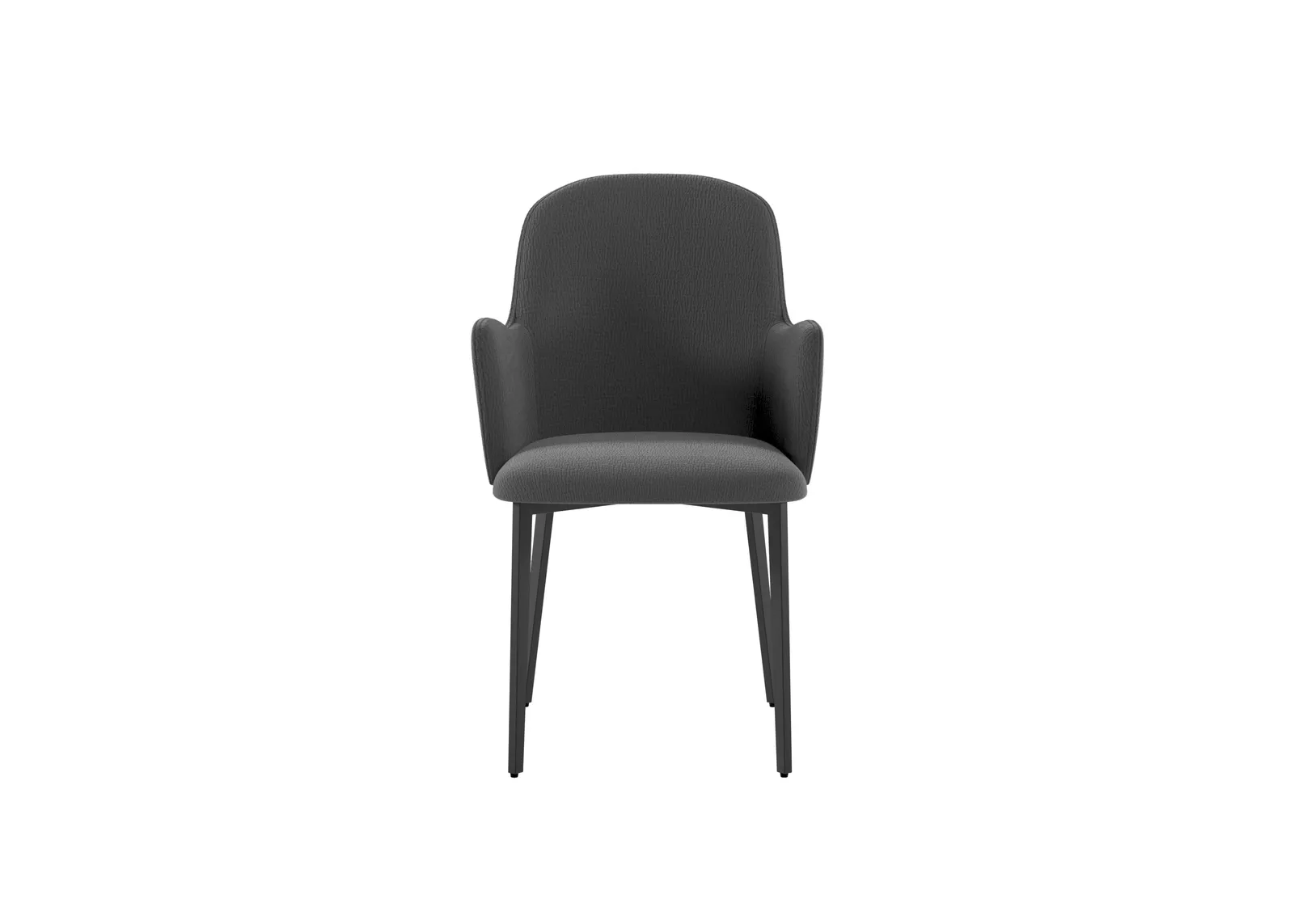 Sedia Sophia Stones grigio scuro con gambe nere su fondo bianco