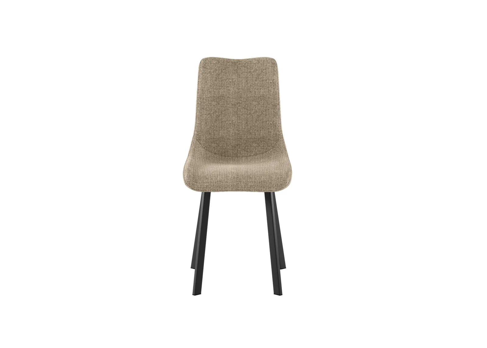 Sedia Iris Stones beige con gambe nere su fondo bianco