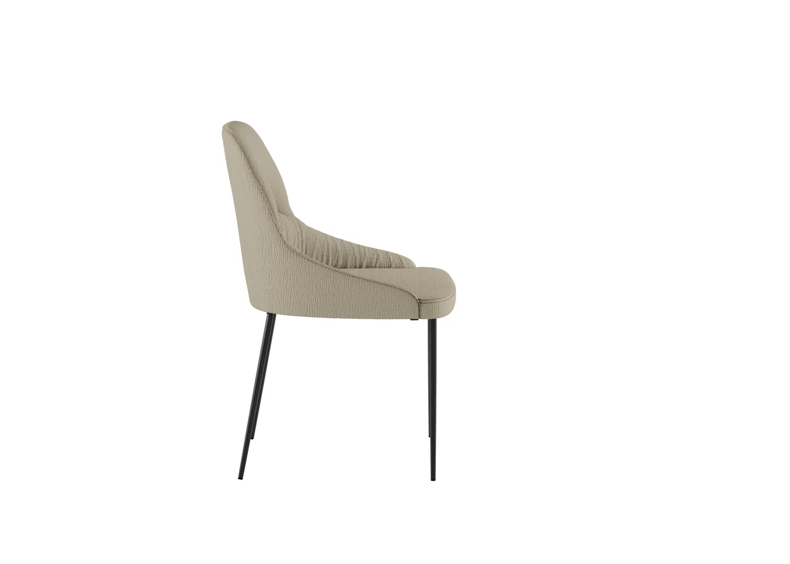 Sedia Ginevra Stones beige vista di lato su fondo bianco