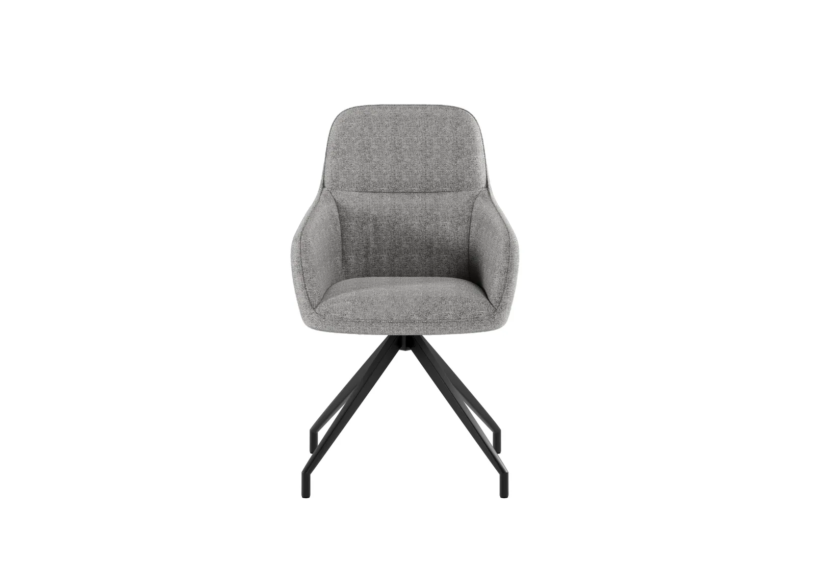 Sedia girevole Gaia Stones grigio chiaro con base a razze su fondo bianco