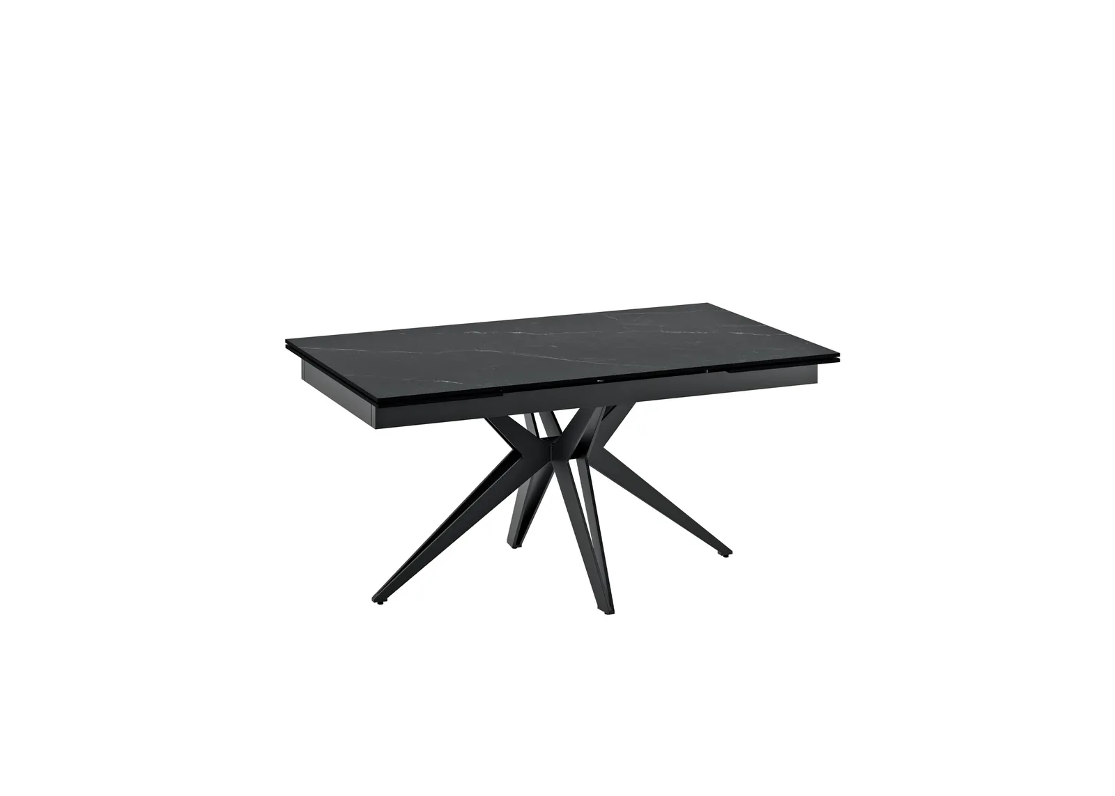 Tavolo Match 2 Stones in ceramica marmo nero su fondo bianco