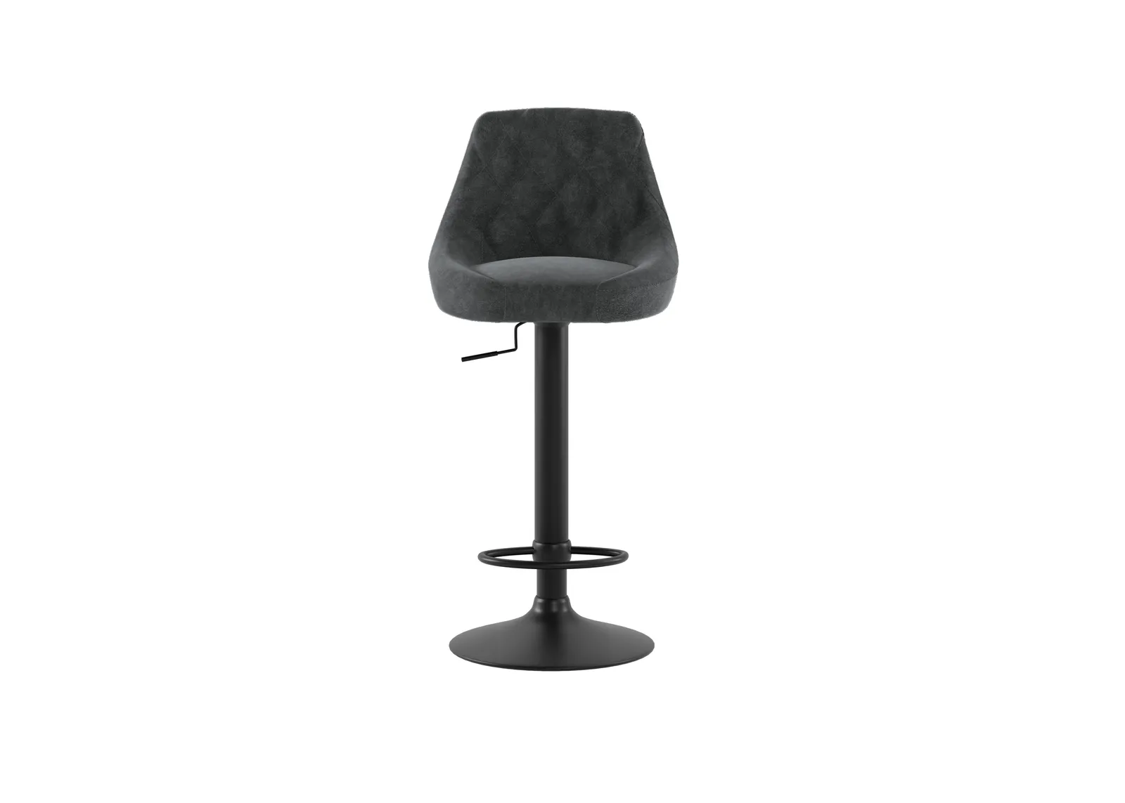 Sgabello Max Stones grigio scuro con alzata a gas su fondo bianco