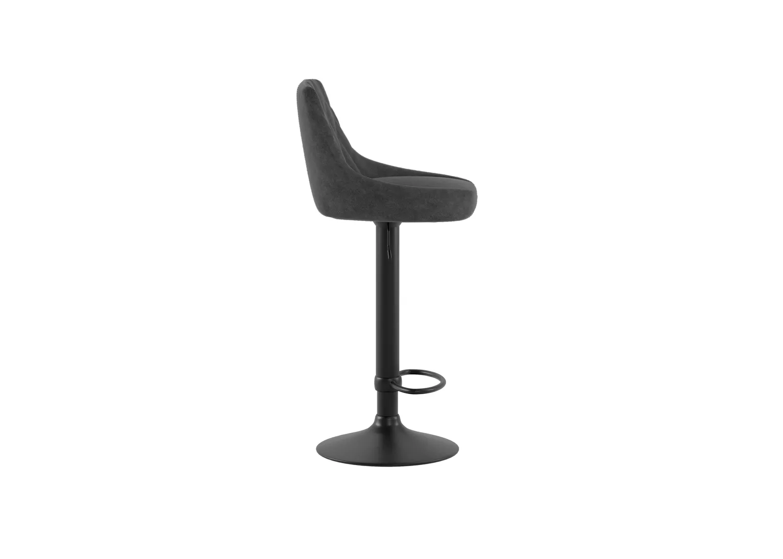Sgabello Max Stones grigio scuro visto di lato su fondo bianco