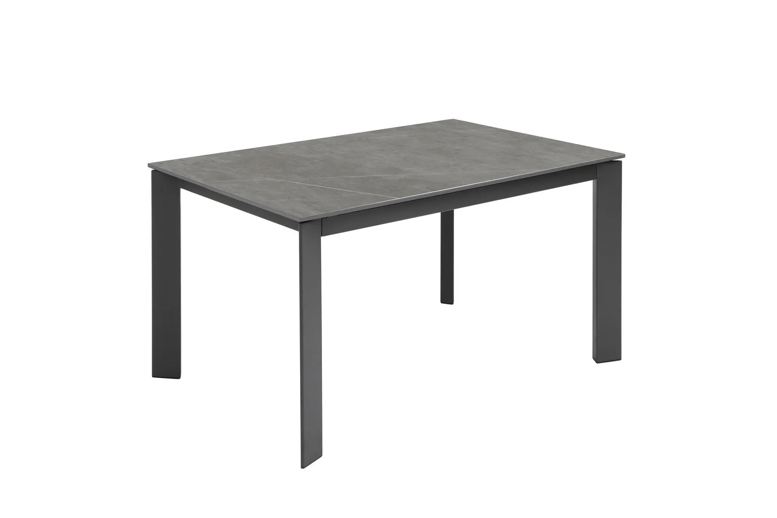 Tavolo David Stones in ceramica marmo grigio chiuso su fondo bianco