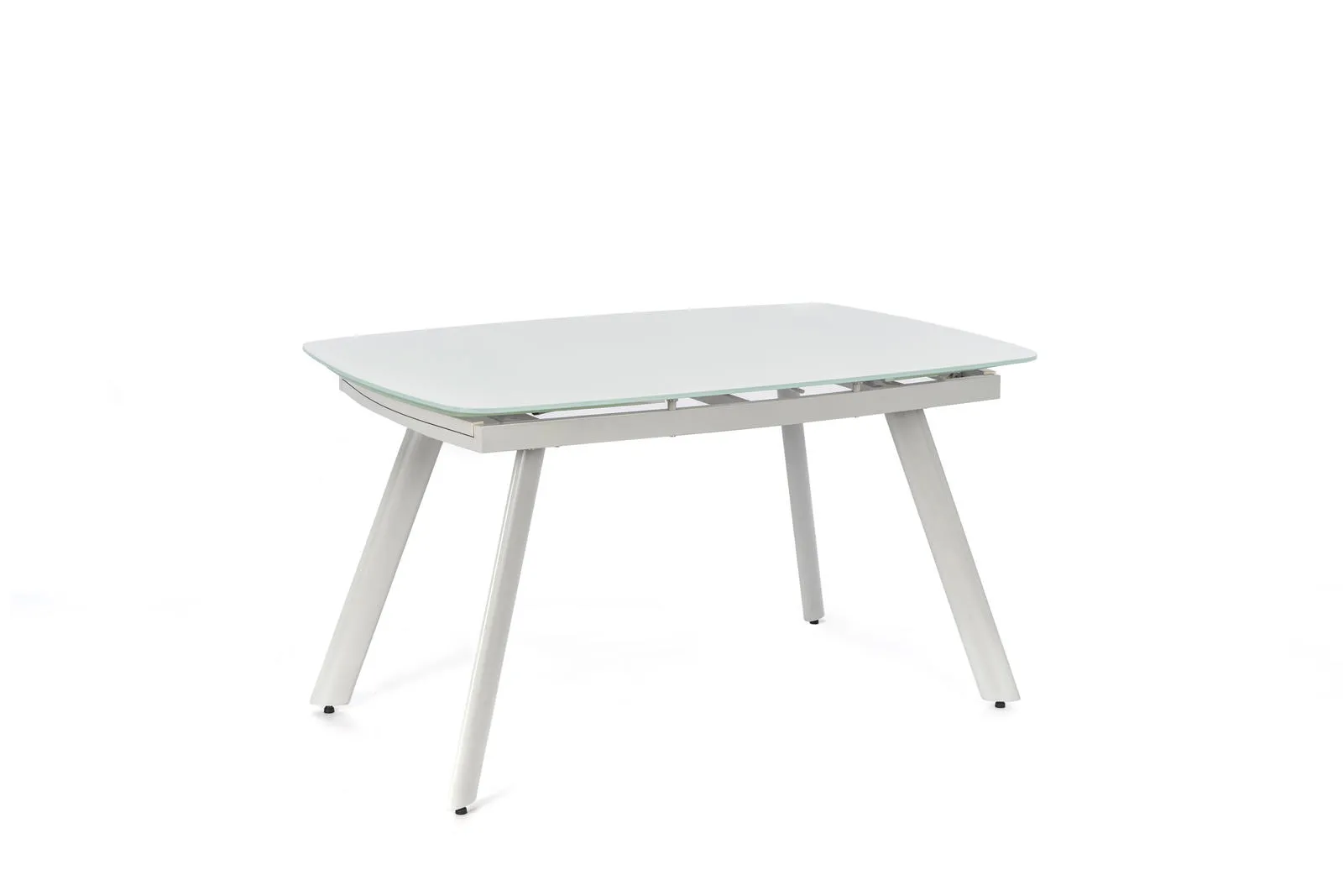 Tavolo Phil Stones in vetro extra white su fondo bianco