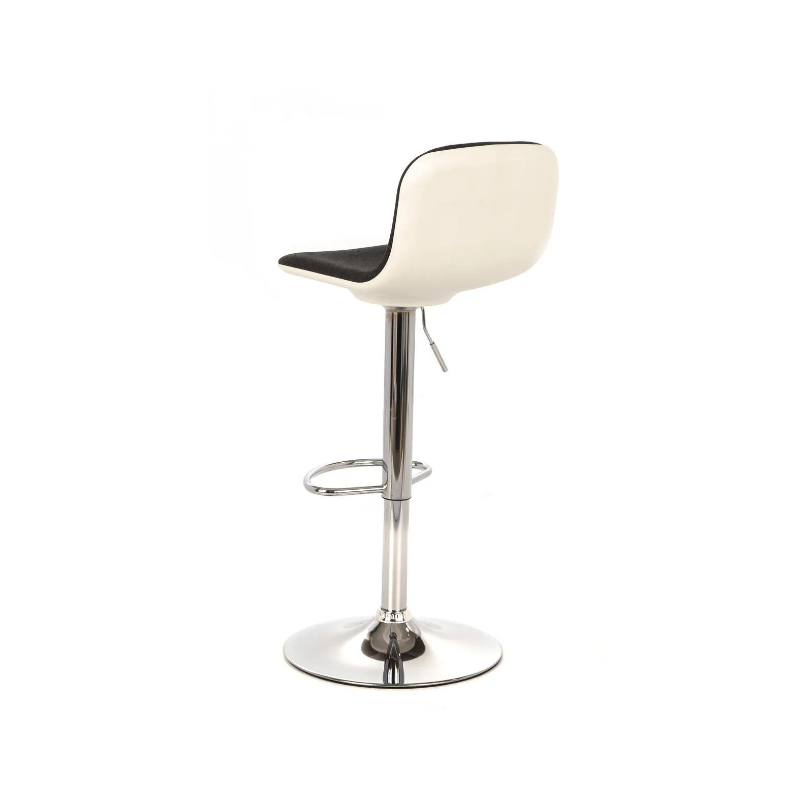 Sgabello Jimmy Stones con retro bianco su fondo bianco