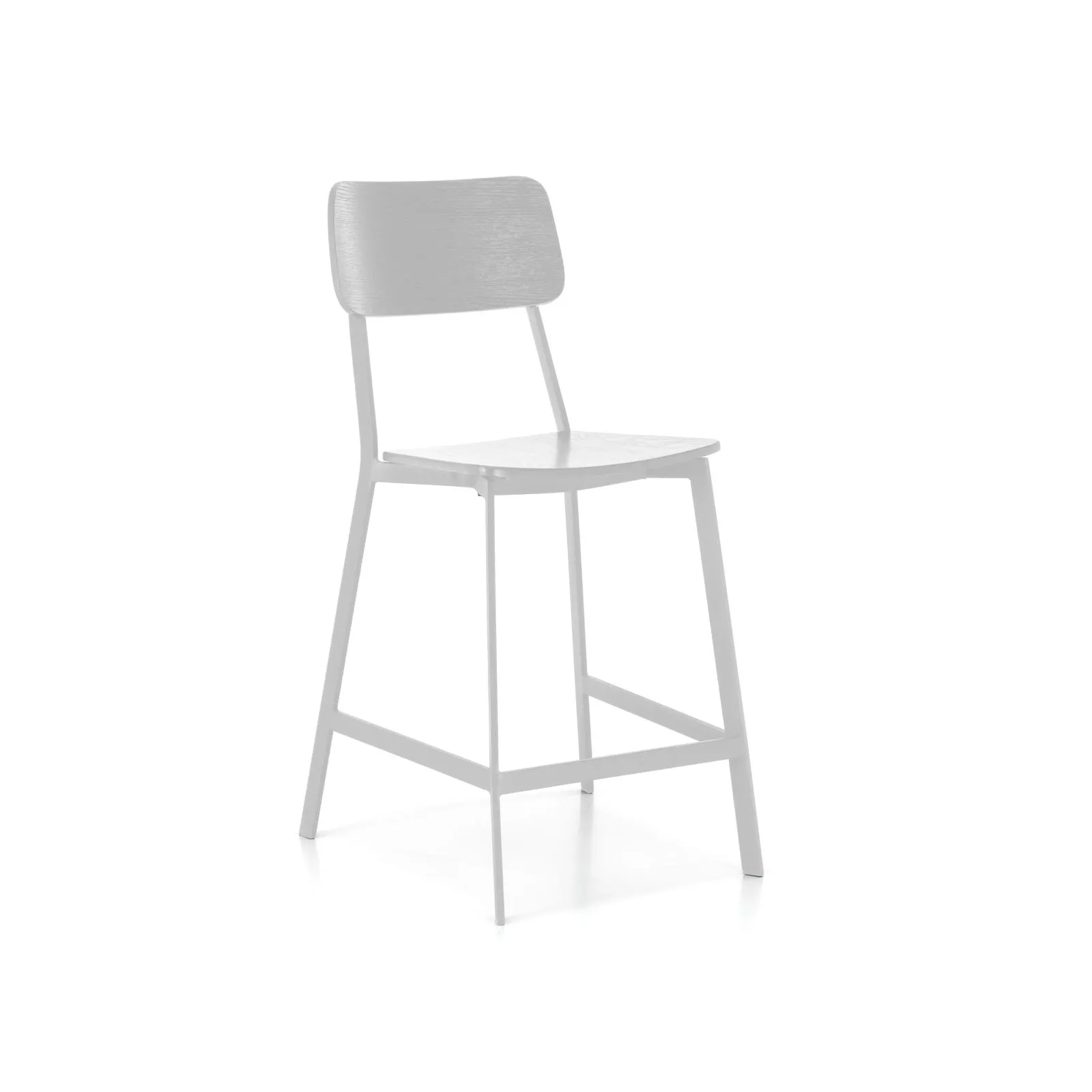 Sgabello Woody Stones bianco su fondo bianco