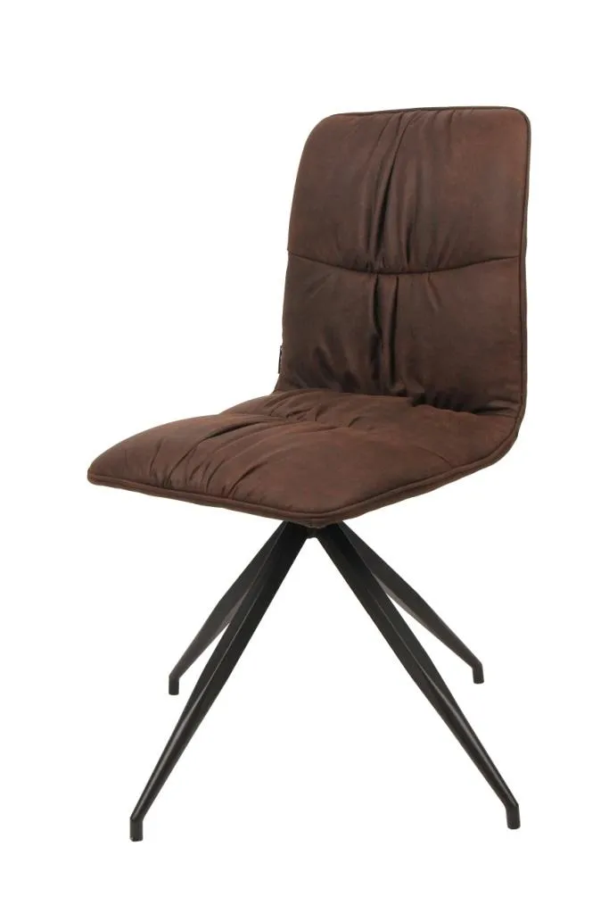 Sedia Alba Stones marrone con base nera vista di fronte