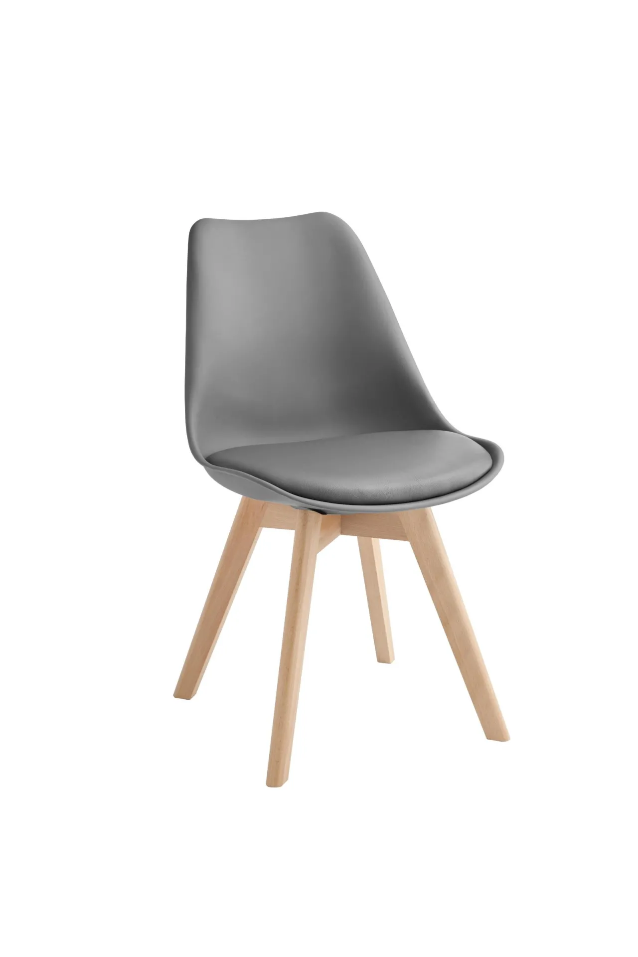 Sedia Carlotta Stones grigio scuro con gambe in faggio