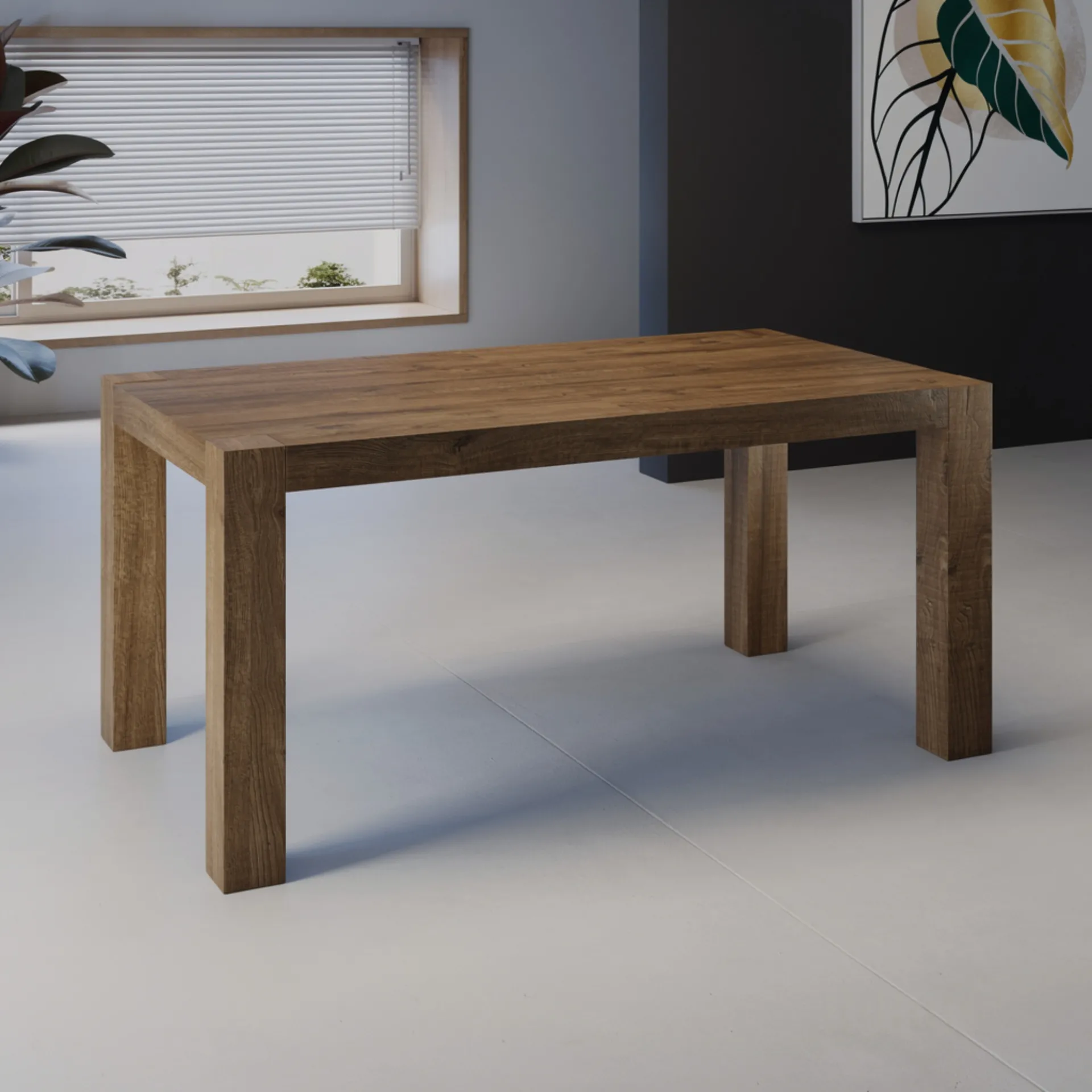 Tavolo allungabile Brooklin Tecnolegno in finitura legno con gambe larghe squadrate