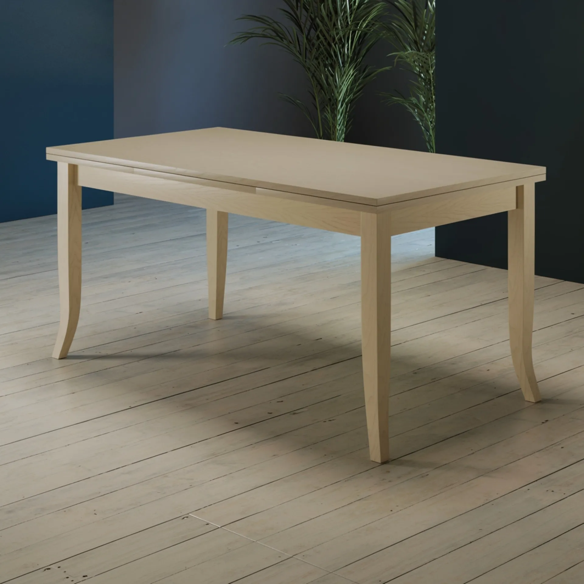 Tavolo allungabile Cervia Tecnolegno in legno tinto tortora con gambe leggermente curve