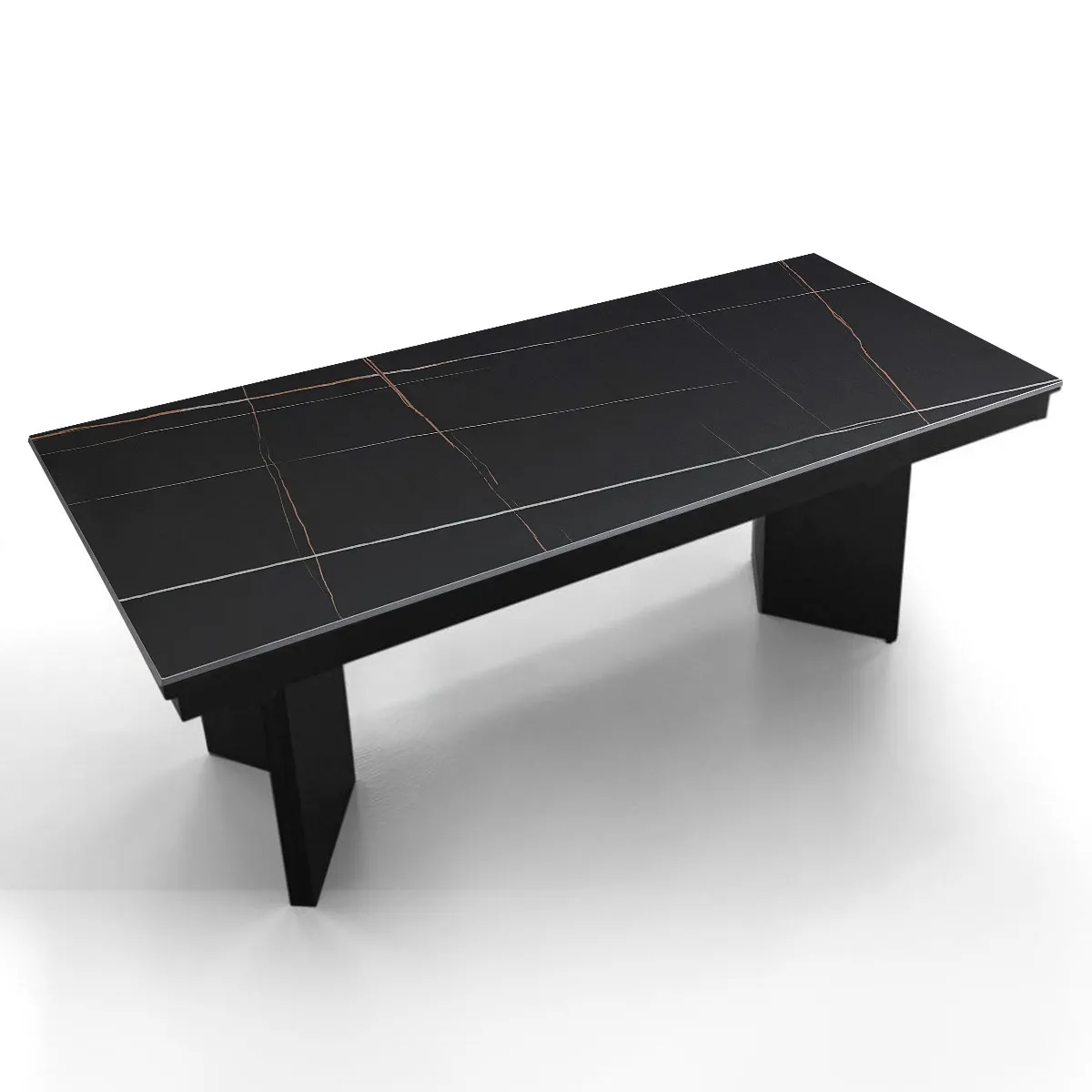 Tavolo Lelo Black Marble Tomasucci scontornato con gambe a pannello