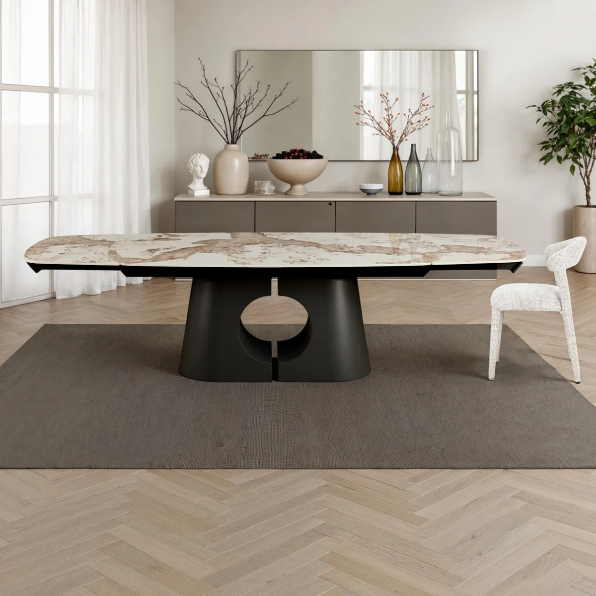 Tavolo Yatta Onice Marble Tomasucci con base grigia
