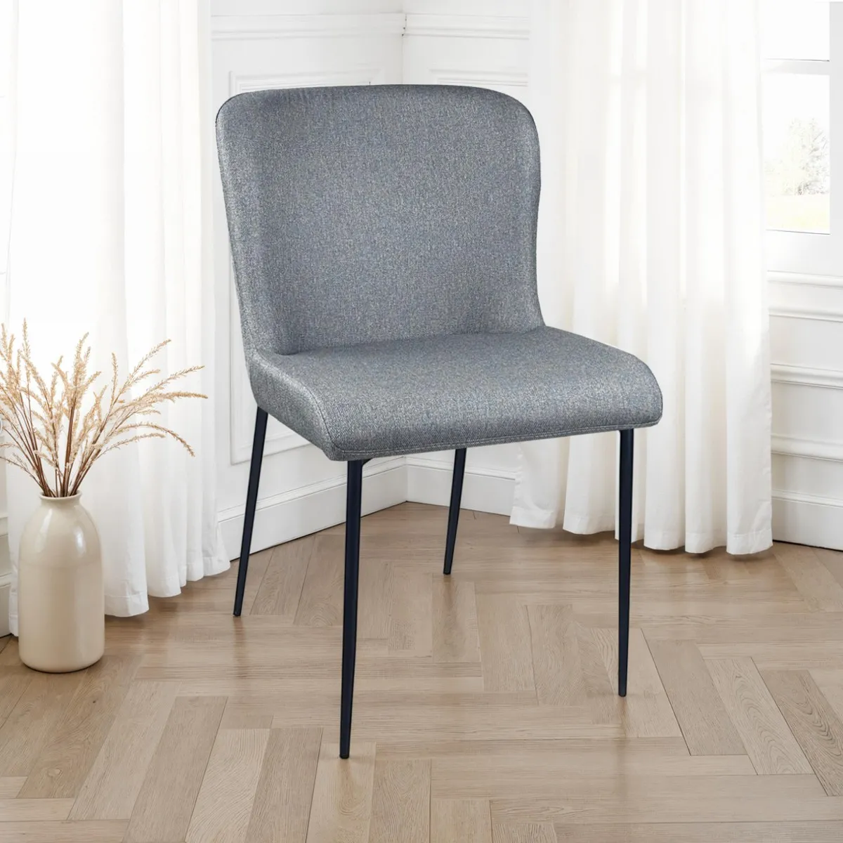 Sedia imbottita Tryun Grey Tomasucci in tessuto grigio