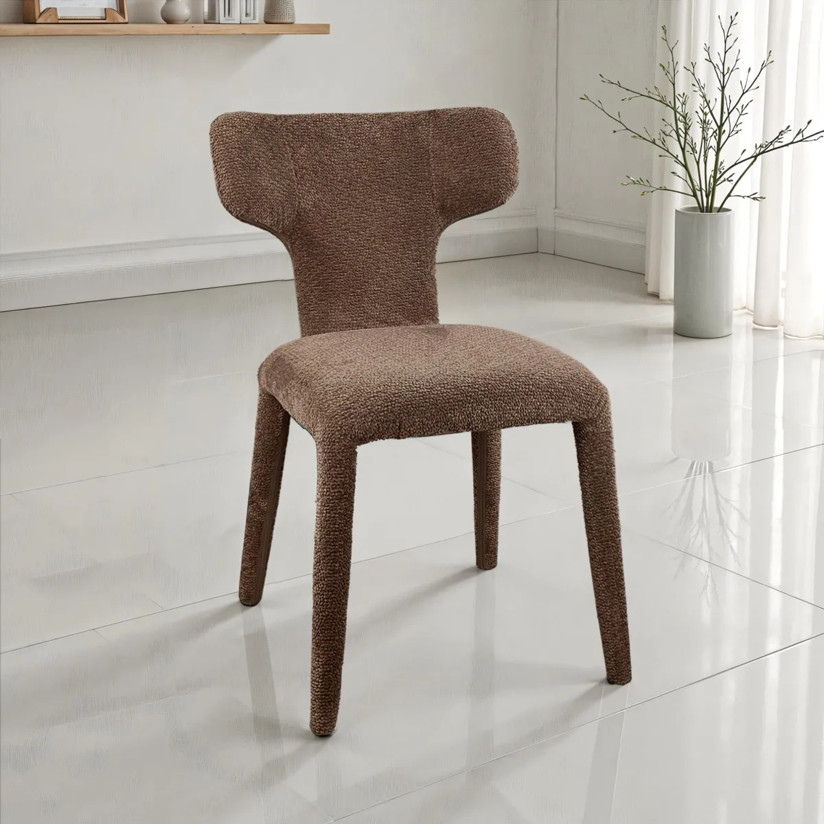 Sedia Herd Brown Tomasucci rivestita in tessuto marrone