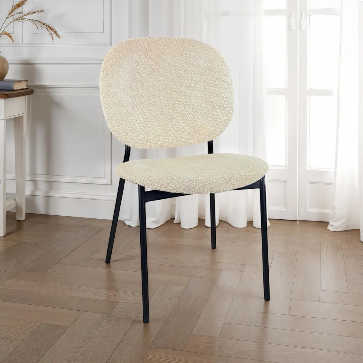 Sedia impilabile Werza Beige Tomasucci in tessuto melange