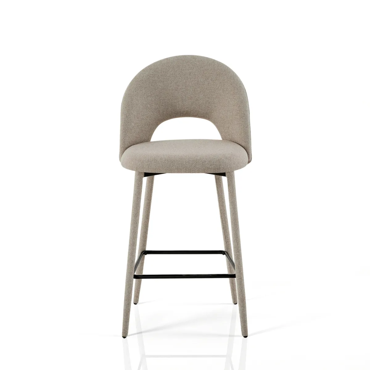 Sgabello Selma Tomasucci beige visto di fronte