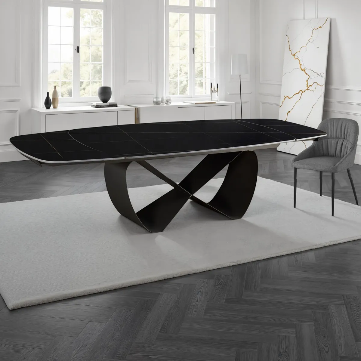 Tavolo Infinity allungabile Tomasucci in ceramica nera