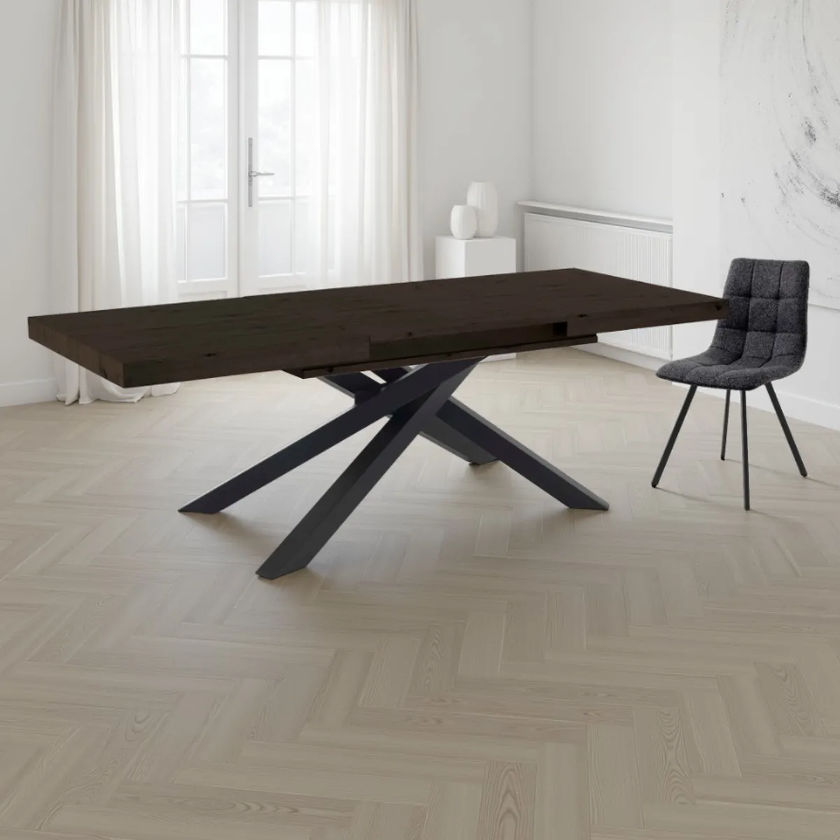Tavolo Helt Dark Wood Tomasucci in finitura noce aperto