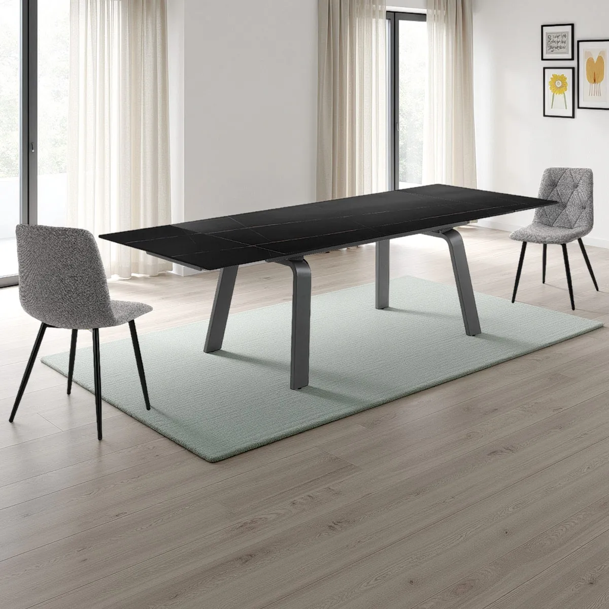 Tavolo Deem 3 Tomasucci in ceramica nera allungato