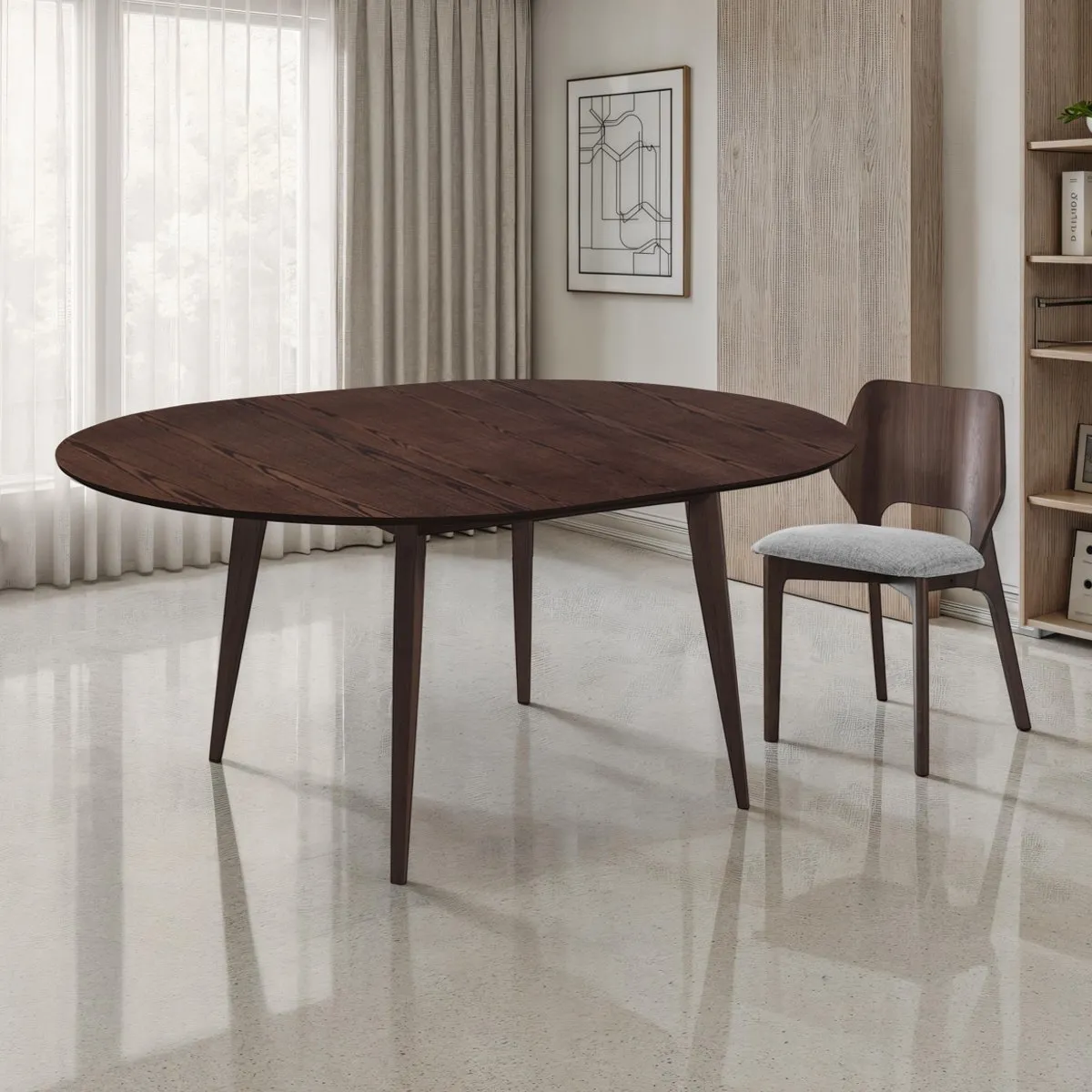Tavolo rotondo Jaky Dark Wood Tomasucci in noce scuro