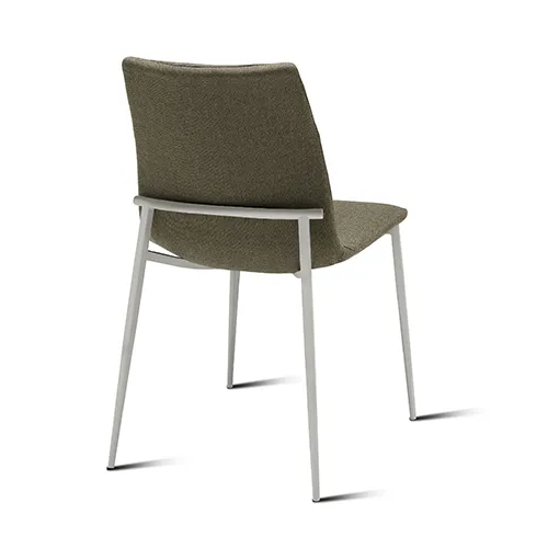 Sedia Ring Zamagna con rivestimento verde oliva e gambe bianche