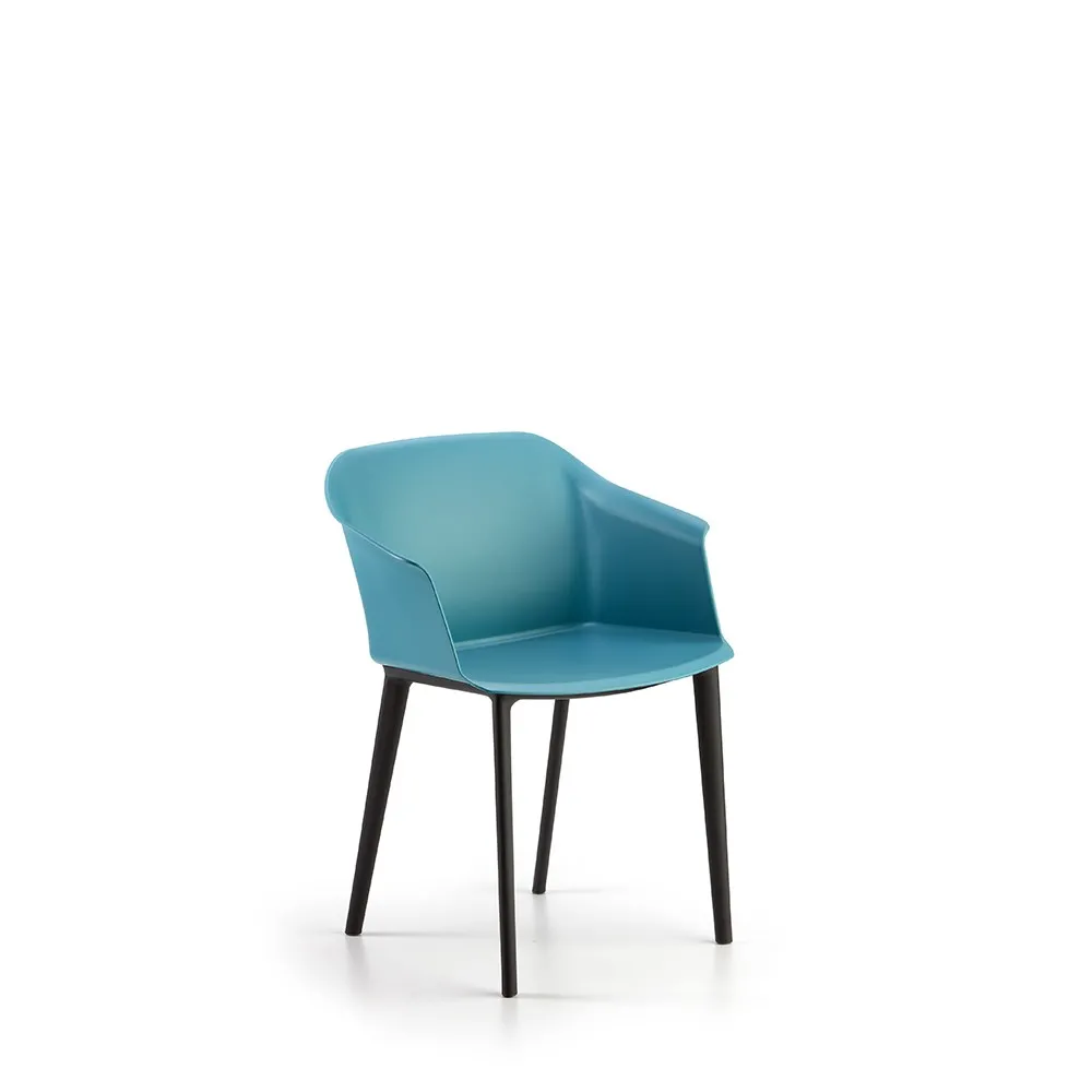 Poltroncina lounge Kona Compir azzurra con gambe nere